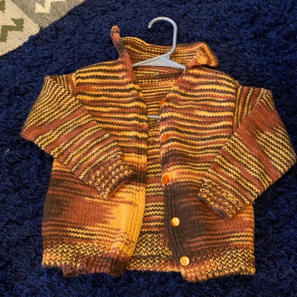 Vintage Striped Kids Sweater Vest and Cardigan Set